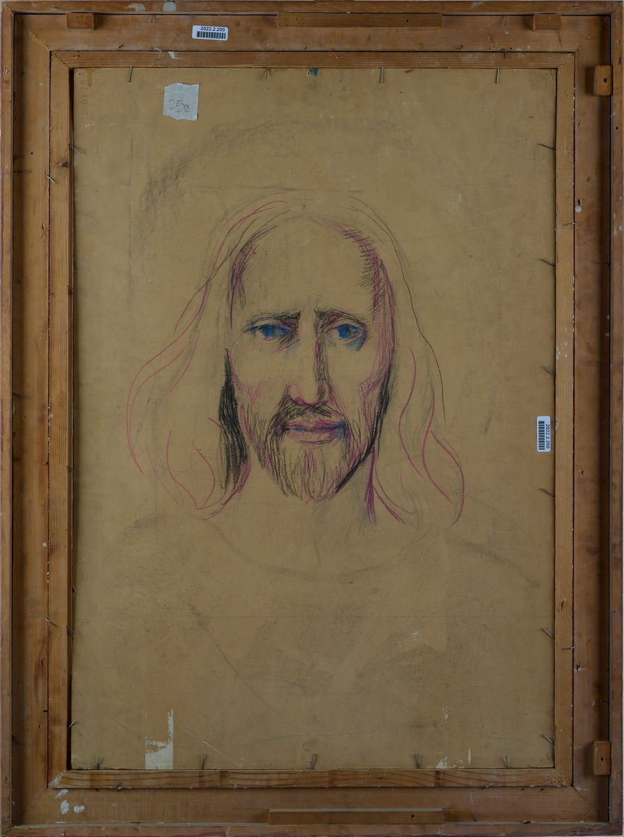 Eliano Fantuzzi - Figure al Caffè (fronte); Volto di Cristo Abbozzo a Pastelli (verso)