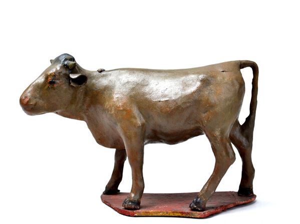 Cow  - Painted wood - Auction FROM A MILANESE COLLECTION - Galleria Pananti Casa d'Aste
