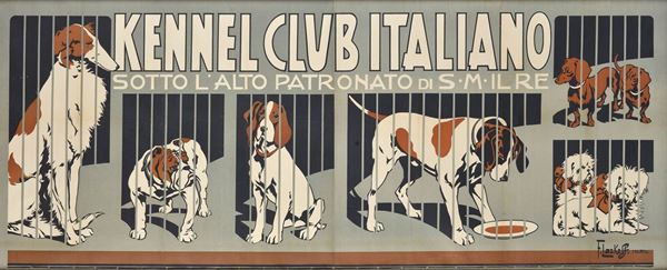 Franz Laskoff - Dal manifesto pubblicitario Esposizione Internazionale del Kennel Club Italiano
