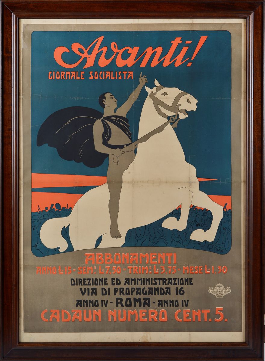Franz Laskoff : Advertisement poster Avanti! Socialist newspaper