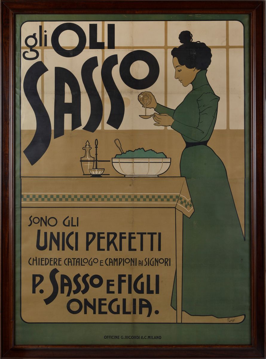 Franz Laskoff - Manifesto Pubblicitario Oli Sasso