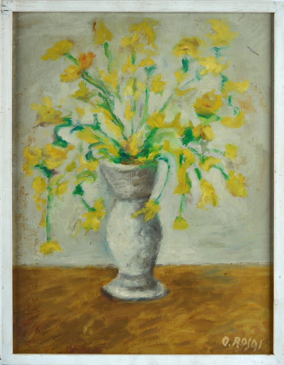 Ottone Rosai - Vaso con Tulipani Gialli e Narcisi