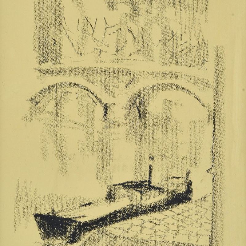 Eliano Fantuzzi - Figura con Barca e Ponte