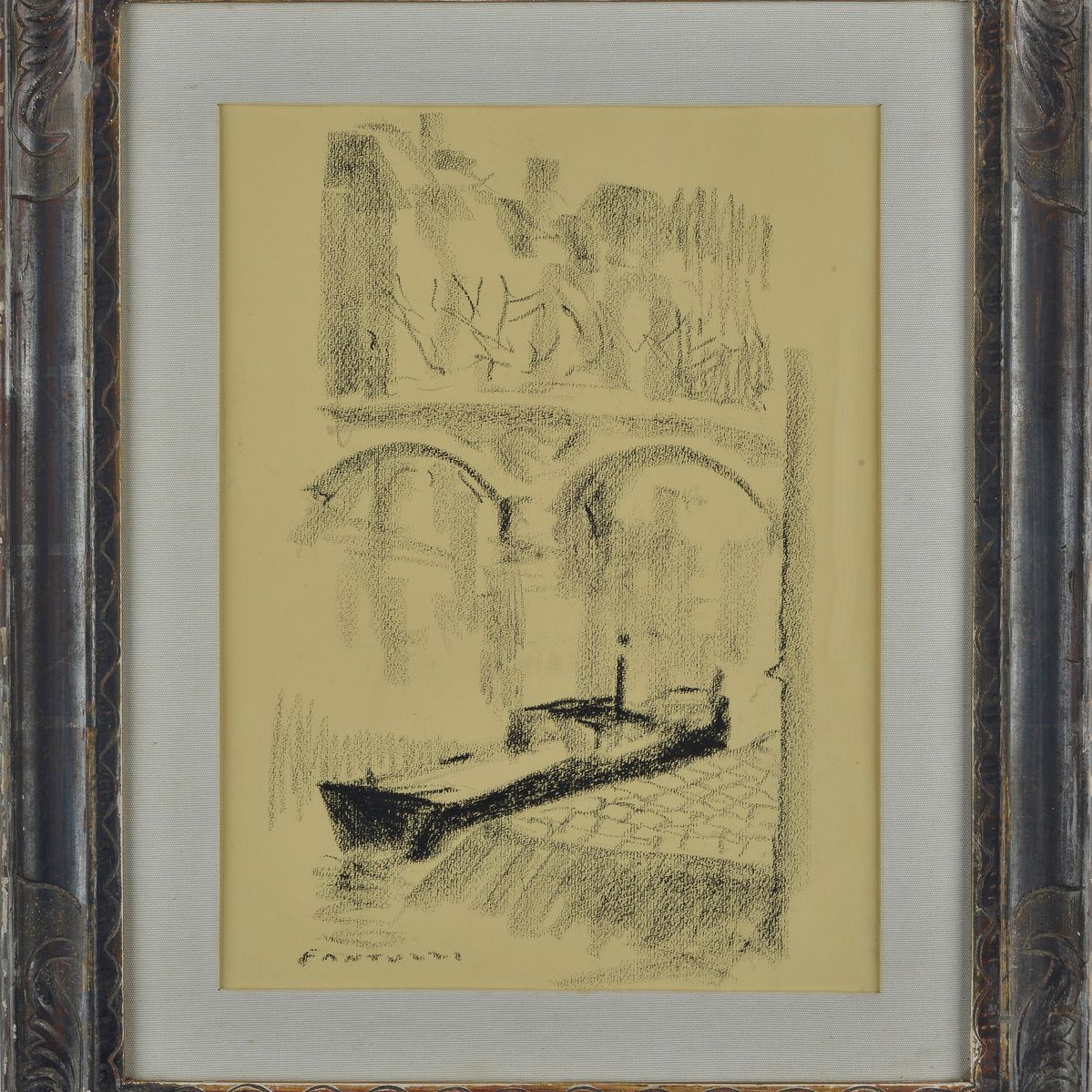 Eliano Fantuzzi - Figura con Barca e Ponte