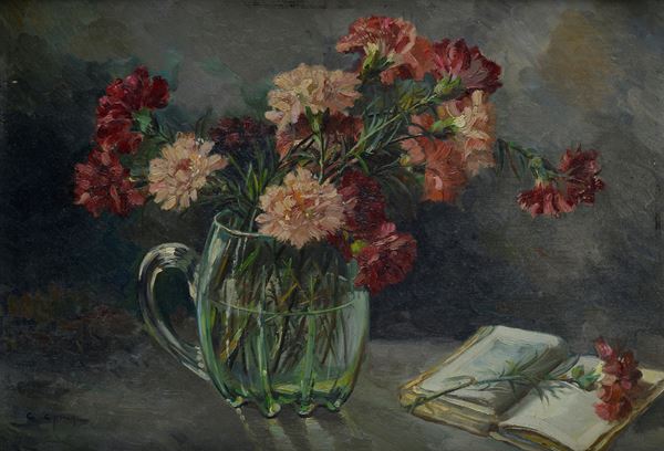 Cipriano Cipriani - Vaso di fiori con libro