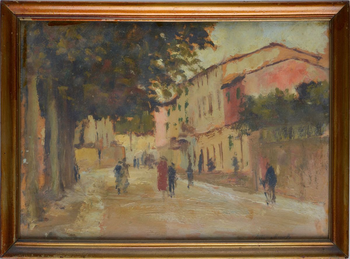 Pertici Menotti (XX) - Scorcio con Figure