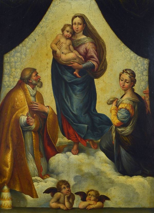Scuola Italia Centrale, XVI sec. - From Raphael - Sistine Madonna