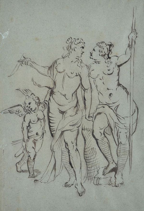 Anonimo, XVIII sec. - Venus, Cupid and Juno