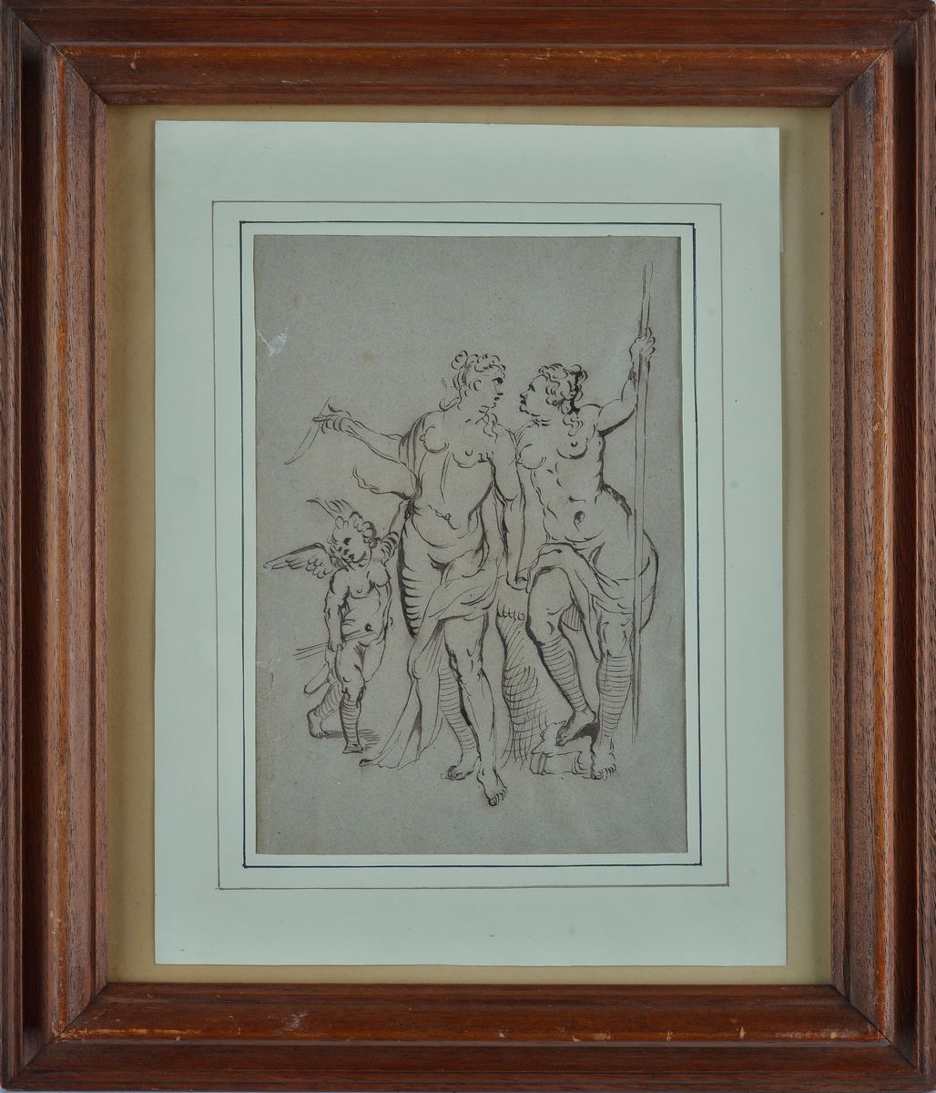 Anonimo, XVIII Sec. - Venere, Amore e Giunone
