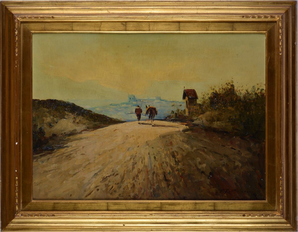 Ferruccio Rontini - Paesaggio con Contadino ed Asino
