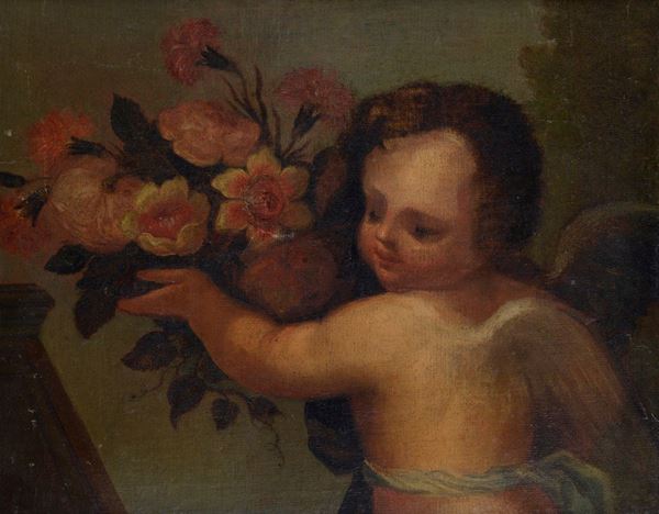 Anonimo, XVIII sec. - Putto con fiori