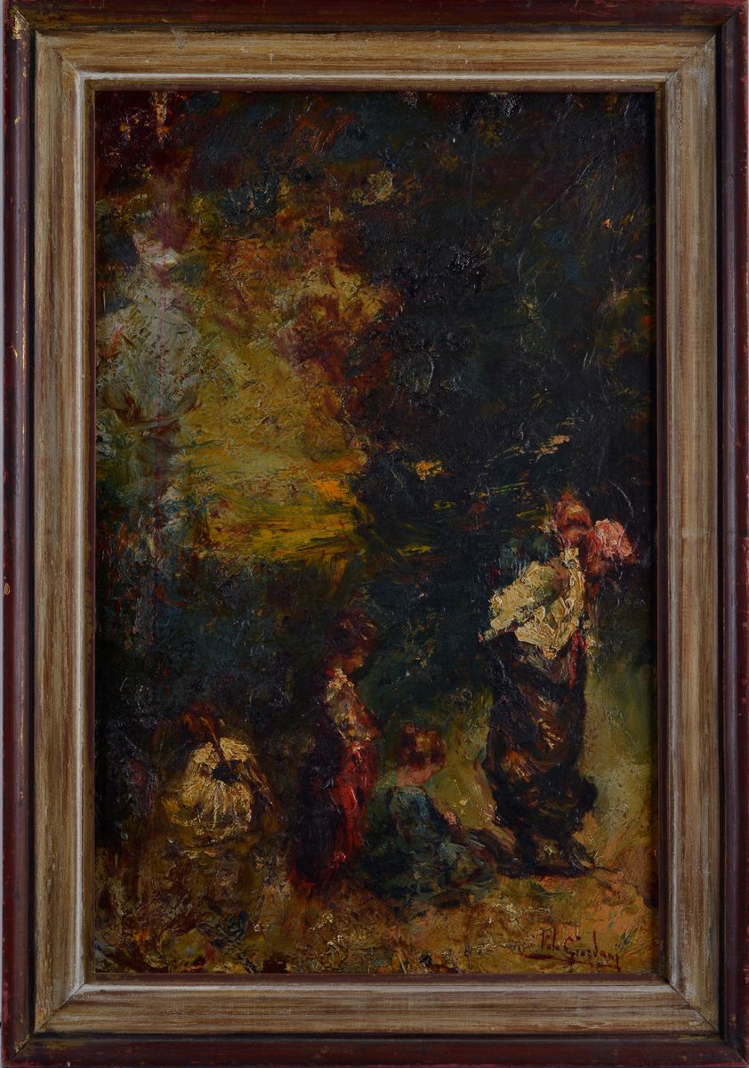 Italo Giordani - Paesaggio con Popolana e Figli