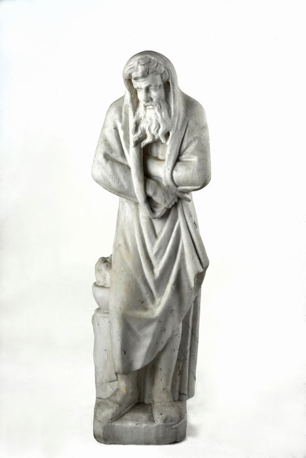 Anonimo, XVIII sec.,Scuola Italia Settentrionale, XVIII sec. : Allegory of Winter  - Marble sculpture - Auction ANTIQUES - I - Galleria Pananti Casa d'Aste