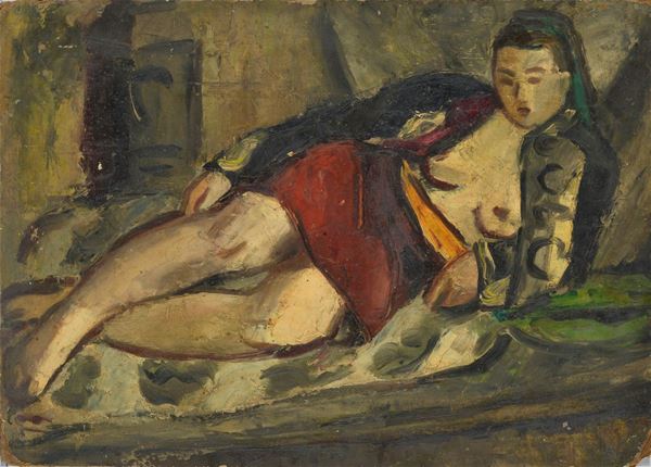 Anonimo, XX sec. - Woman lying down