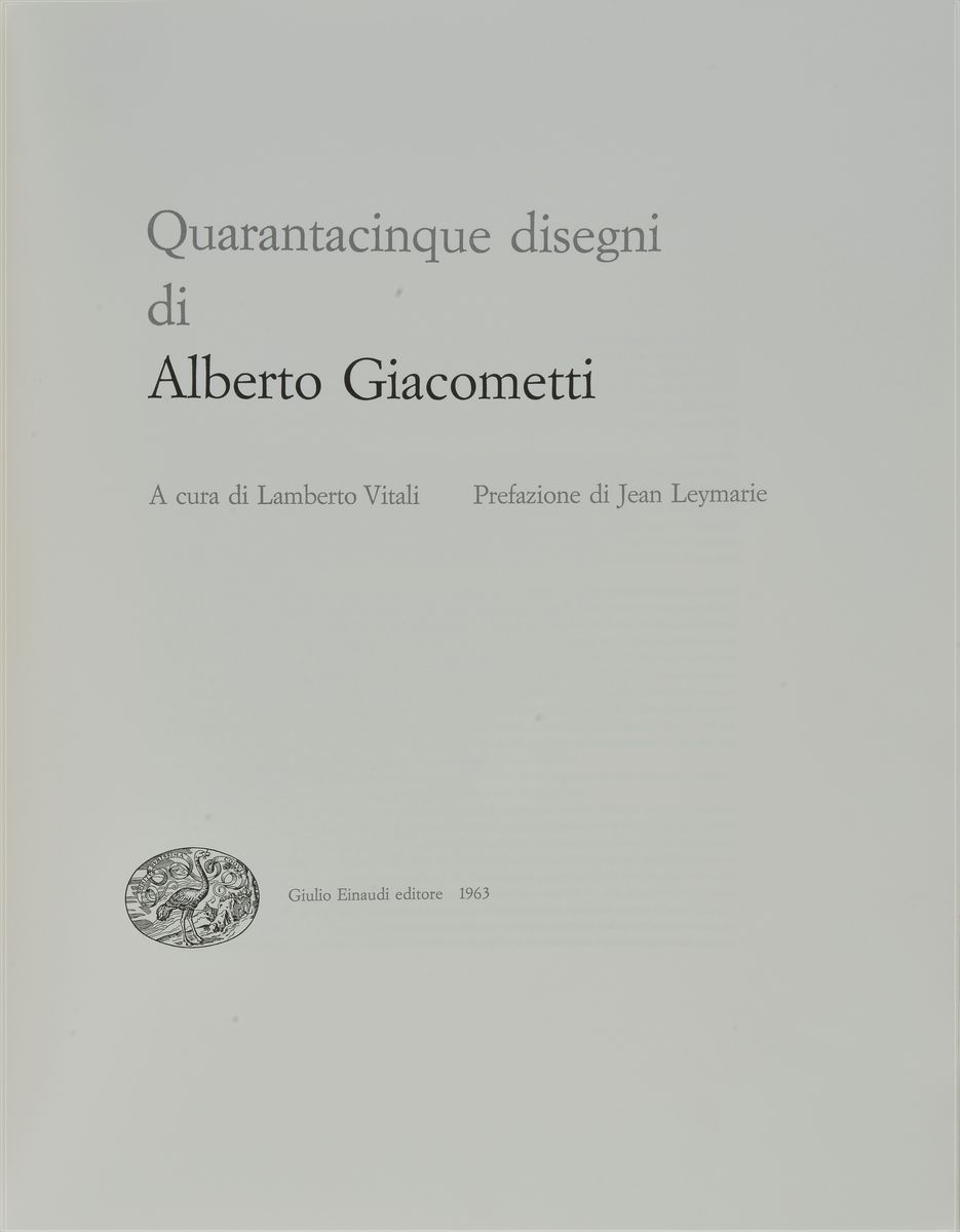 Alberto Giacometti - Cartella di Disegni
