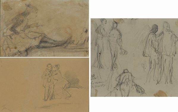 Lotto composto da tre disegni