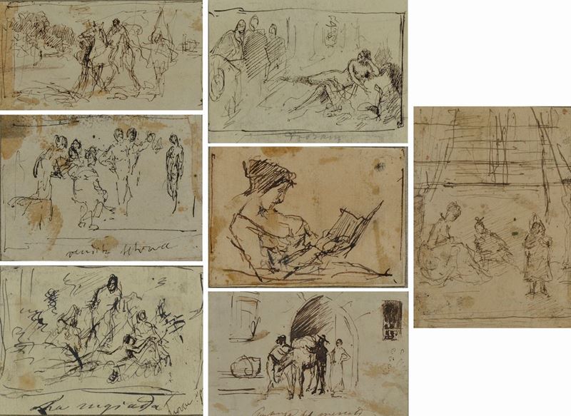Lotto Composto da Sette Disegni