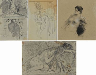 Lotto Composto da Quattro Disegni