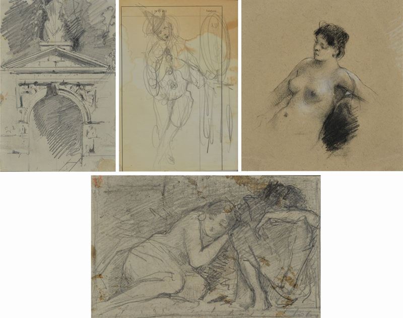 Lotto Composto da Quattro Disegni