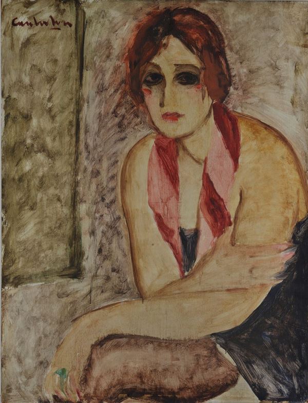 Domenico Cantatore - Figura femminile seduta