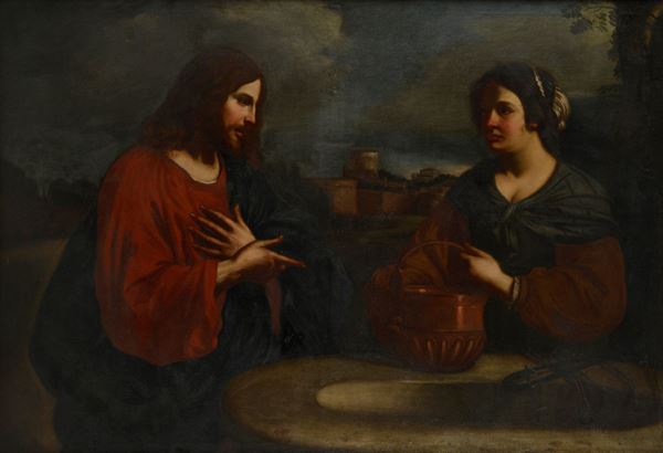 Scuola Emiliana, XVII sec. - Christ and the Samaritan woman at the well