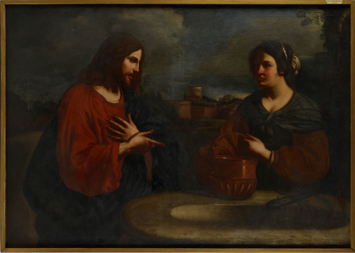 Scuola Emiliana, XVII Sec. - Cristo e la Samaritana al Pozzo