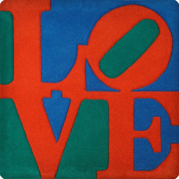 Robert Indiana : Classic Love  (2007)  - Tappeto in lana a colori - Asta Arte Moderna e Contemporanea - Galleria Pananti Casa d'Aste