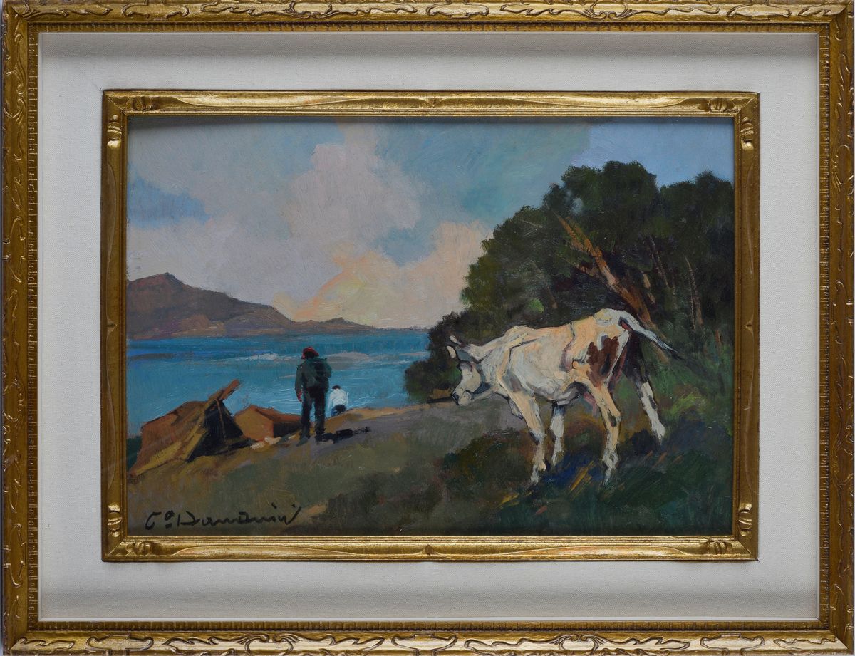 Carlo Domenici - Paesaggio con Mucche e Figure