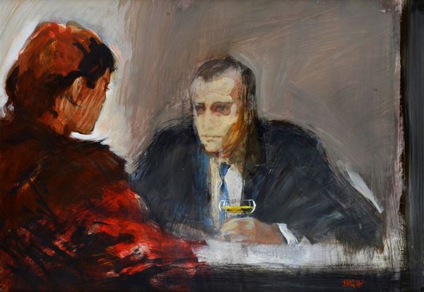 Alberto Sughi - Figure al caffè