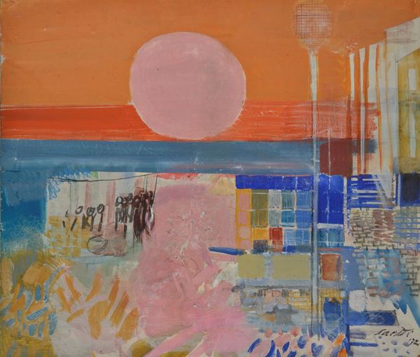 Bruno Saetti - Paesaggio con sole