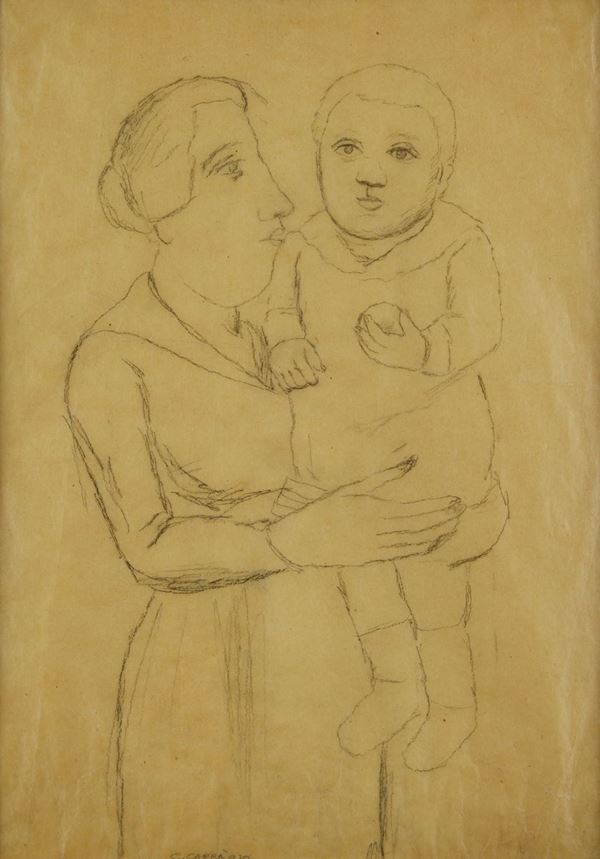 Carlo Carr&#224; - Madre con bambino