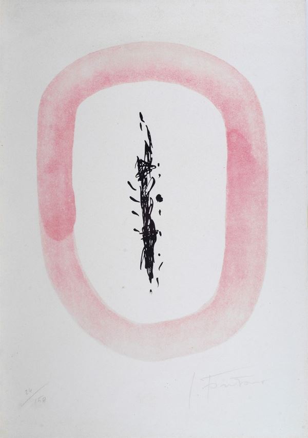Lucio Fontana : Senza titolo  (1963)  - Litografia - Asta ARTE MODERNA E CONTEMPORANEA - II - Galleria Pananti Casa d'Aste