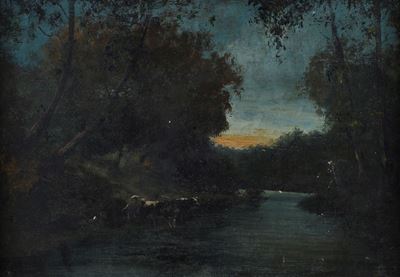 Paesaggio con Mucche e Fiume