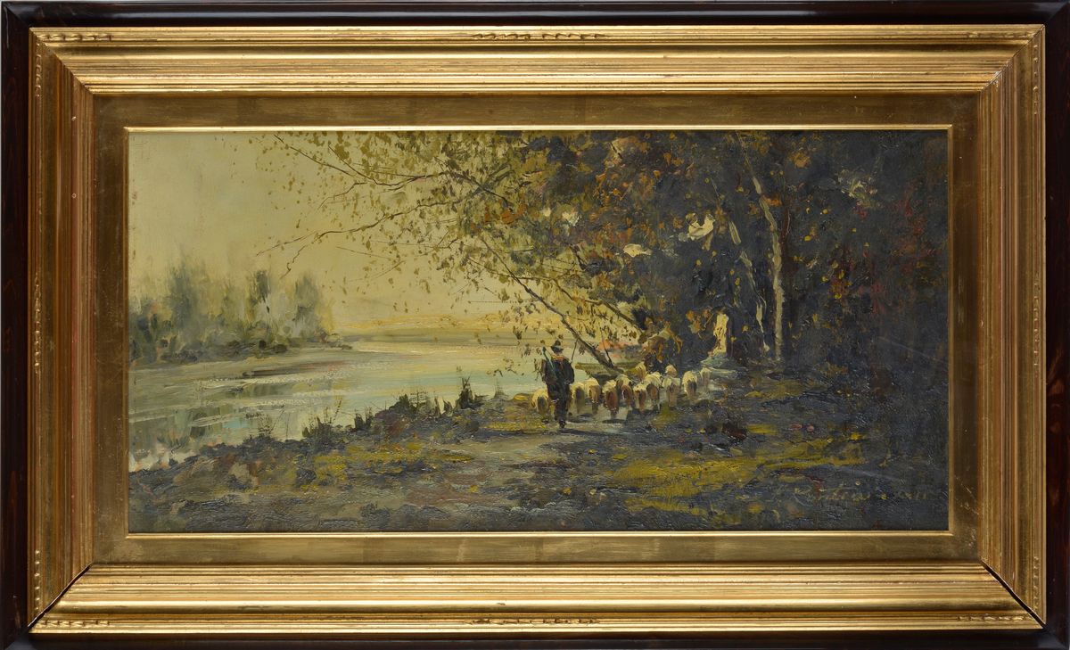 Ferruccio Rontini - Paesaggio con Pastore e Gregge