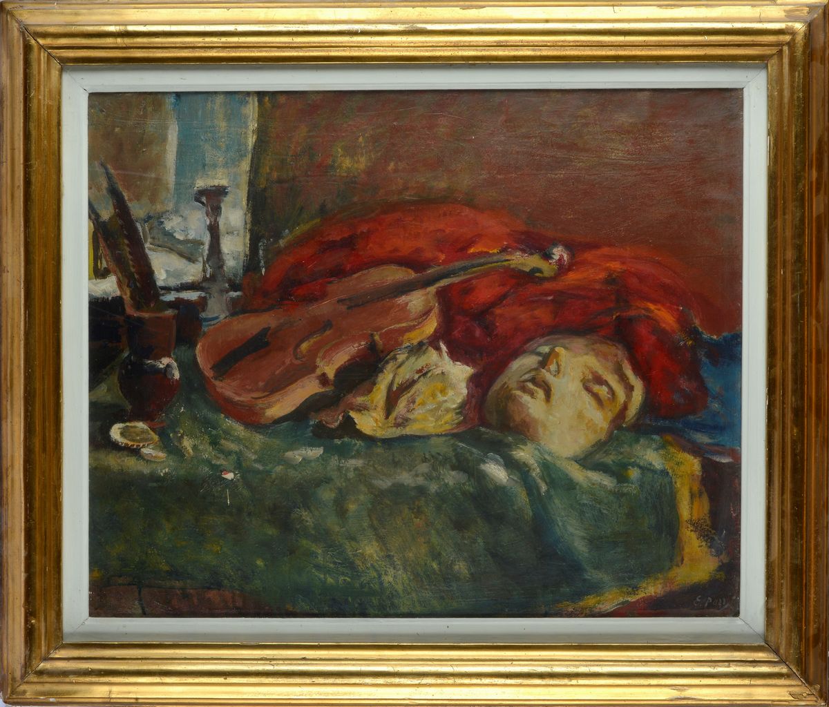 Ennio Pozzi - Natura Morta con Violino e Maschera