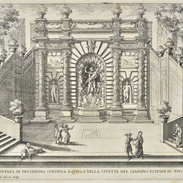 Giovanni Francesco Venturini : Fontana di Proserpina contigua a quella della Civetta nel Giardino Estense in Tivoli  - Incisione all'acquaforte - Auction PORCELAINS, PAINTINGS AND FURNISHING OBJECTS - Galleria Pananti Casa d'Aste