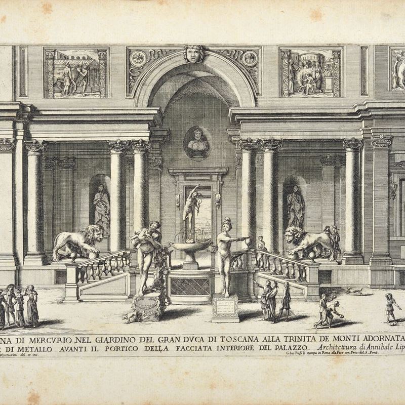 Giovanni Francesco Venturini - Fontana di Mercurio nel Giardino del Granduca di Toscana alla Trin...