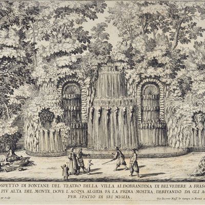 Ultimo Prospetto di Fontane del Teatro della Villa Aldrobrandina di Belvedere a Frascati [...]