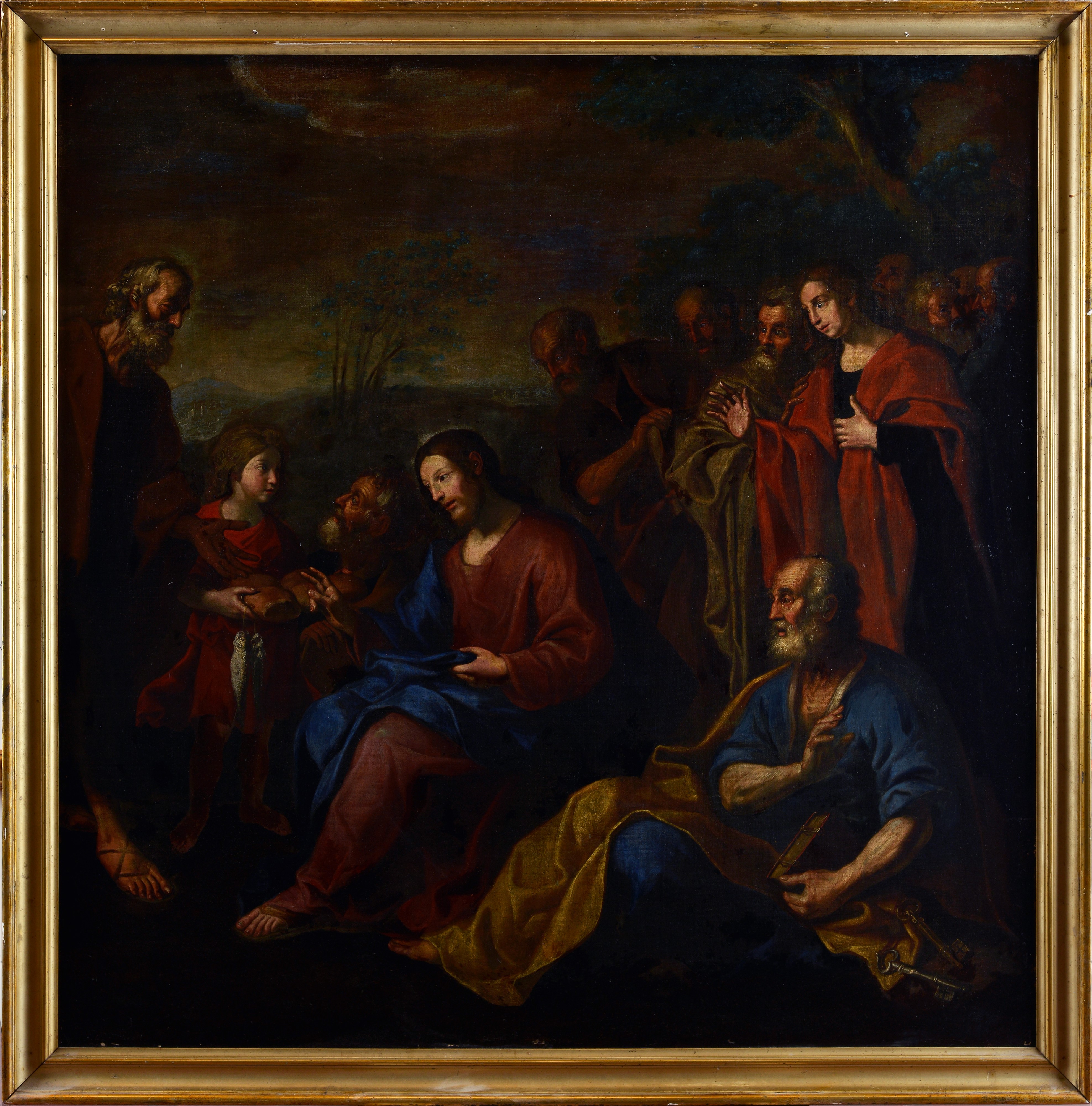 Scuola Genovese, XVII Sec. - La Moltiplicazione dei Pani e dei Pesci