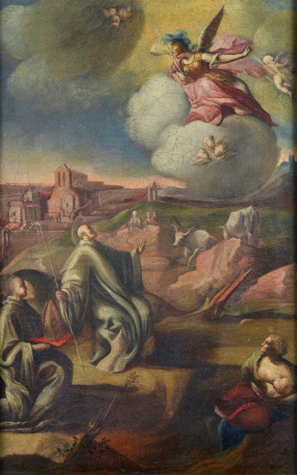 Anonimo, XVII sec. - Apparizione di San Michele Arcangelo a San Bernardo