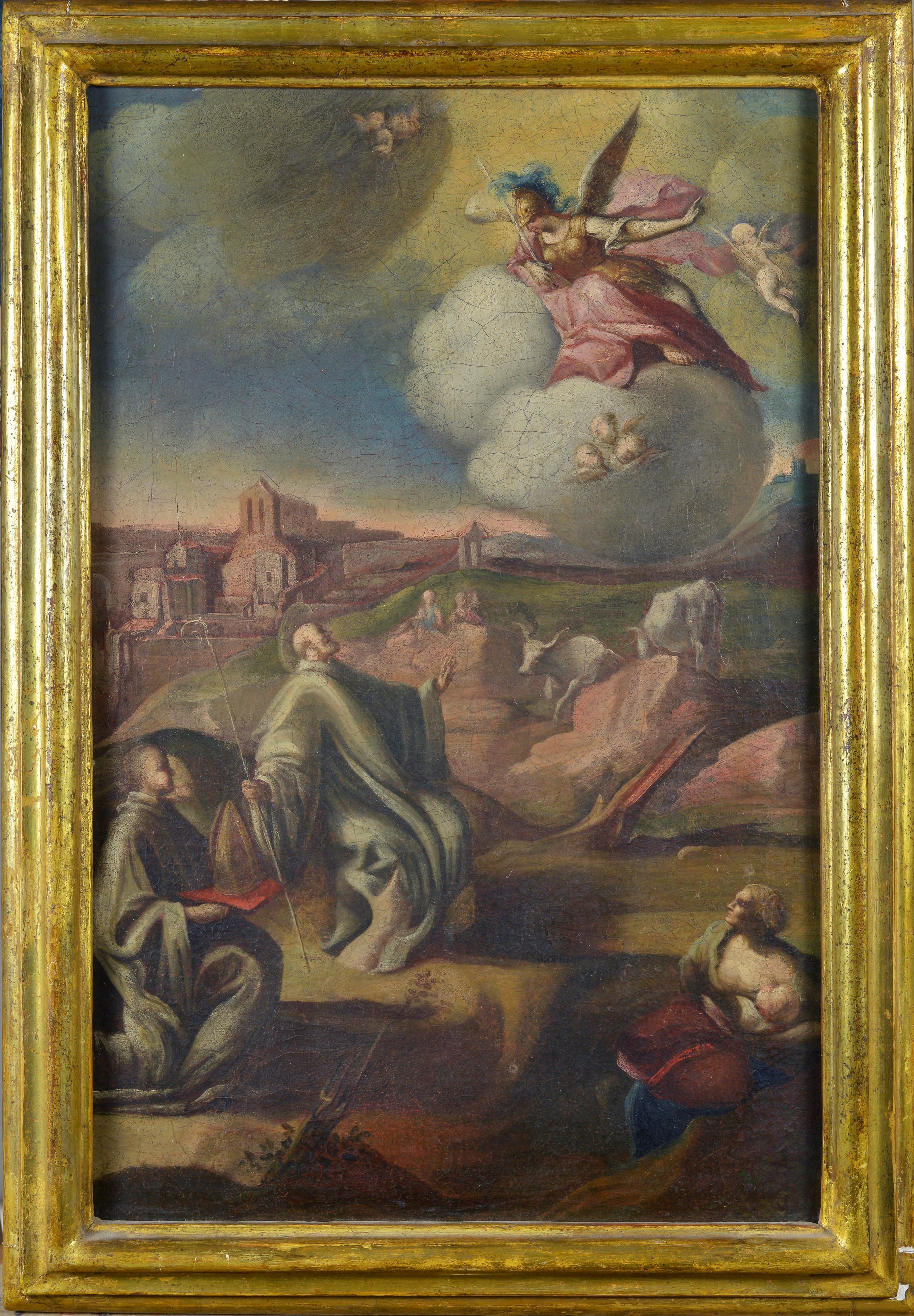 Anonimo, XVII Sec. - Apparizione di San Michele Arcangelo a San Bernardo