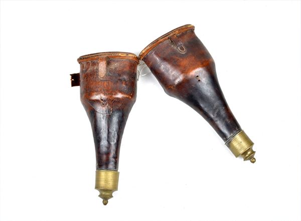 Saddlebags for muzzle loading pistols  (first half of the 19th century)  - Auction Antique Arms & Militaria - Galleria Pananti Casa d'Aste