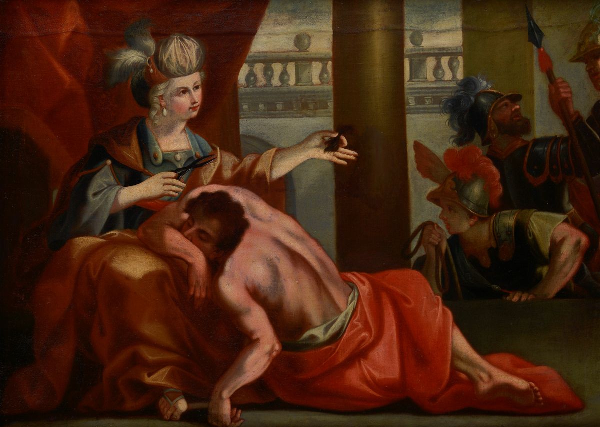 Scuola Europea, XVIII Sec. - Dalila Recide i Capelli di Sansone