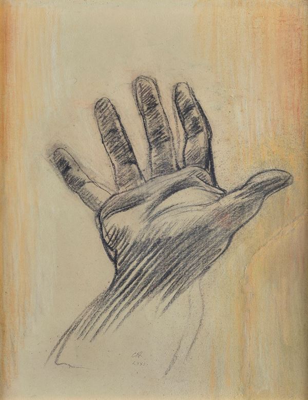Pietro Annigoni - Studio di mano del Profeta Isaia (per l'affresco in San Michele Arcangelo a Ponte Buggianese)