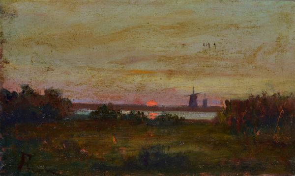 Walter Fusi - Landscape at sunset