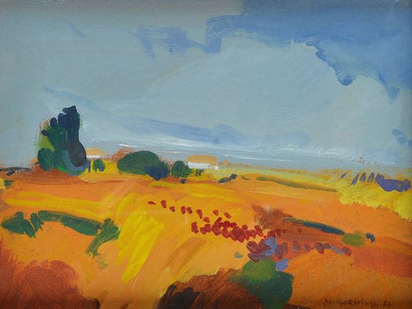 Millo Bortoluzzi jr. - Paesaggio con case