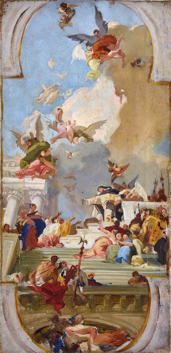 Attr. a Mos&#232; Bianchi - Da L'Istituzione del Rosario di Gianbattista Tiepolo nella Chiesa di Santa Maria del Rosario a Venezia