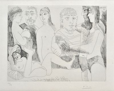 Femme Faisant la Sieste, Entourèe De Spectateurs