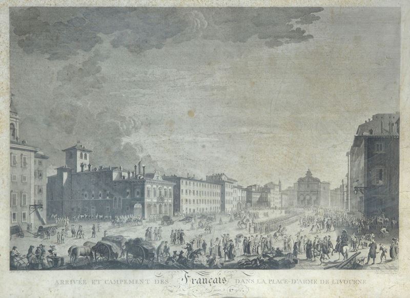 Arrivée Et Campement Des Francais Dans la Place - D'arme - De Livourne