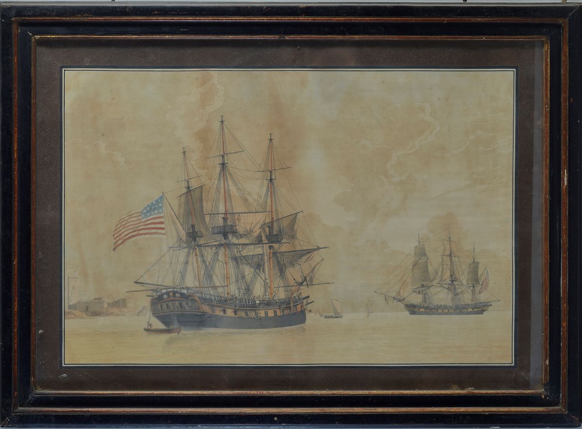 Anonimo, XIX Sec. - Nave Americana in Porto